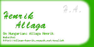 henrik allaga business card